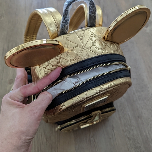 NWT Loungefly Disney World 50th Anniversary Gold Mini Backpack - Picture 5 of 12